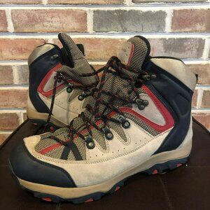Lands End Mens Alpine Trekker Hiking Suede Boots Lace Up Camel Brown 10D